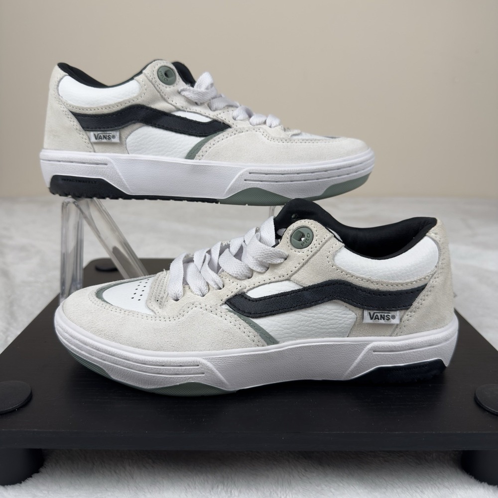 Vans Rowan 2 Suede Leather Skateboarding Shoes Black White Green Men's 5.5 - Picture 2 of 8
